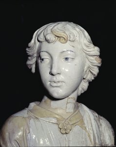 Engel, der eine Kerze hält (Detail) von Luca Della Robbia