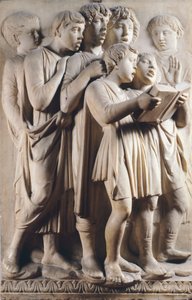Kinder und Cherubim singen (Detail) von Luca Della Robbia