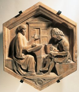 Der Gelehrte Priscian, lehrt zwei Schüler