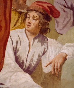 Lykaon, Antenors Sohn, weiht Apollos Dolch in Delphi, Episode aus dem Mythos von Antenor von Luca Ferrari