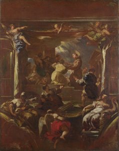 Der heilige Antonius von Padua stellt den Fuß eines Mannes wieder her, vor 1700 von Luca Giordano