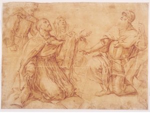 Die Heiligen Augustinus, Nikolaus von Tolentino, Teresa und Wilhelm von Luca Giordano