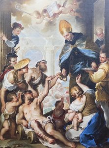 Die Almosen des Heiligen Thomas von Villanova von Luca Giordano