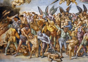 Verdammte in der Hölle, aus dem Freskenzyklus des Jüngsten Gerichts von Luca Signorelli
