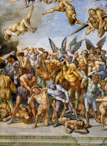 Verdammte in der Hölle, aus dem Freskenzyklus des Jüngsten Gerichts von Luca Signorelli