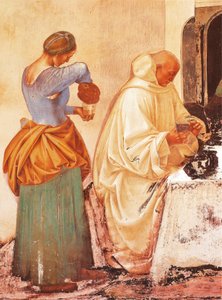 Geschichten von St. Benedikt, Fresko im Kreuzgang von St. Benedikt, Abtei von Monte Oliveto Maggiore