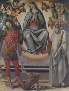 Mariä Himmelfahrt mit den Heiligen Michael und Benedikt, ca. 1493-96