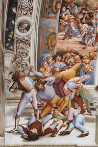 Das Innere, Kapelle Nova oder St. Brizio Kapelle, Nordwand: "Pandemonium", Detail