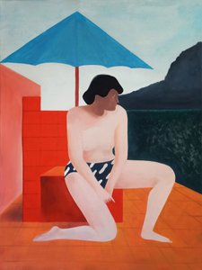 Sommerfrau mit Meeresblick