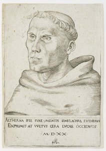 Martin Luther, Büste in Dreiviertelansicht von Lucas Cranach the Elder