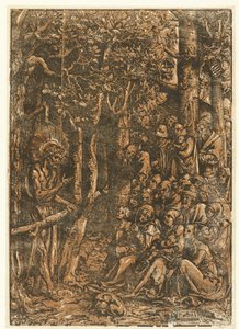 Johannes der Täufer predigt zu den Menschen von Lucas Cranach