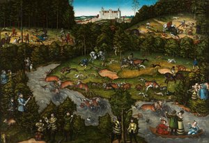 Jagd in der Nähe von Schloss Hartenfels, 1540