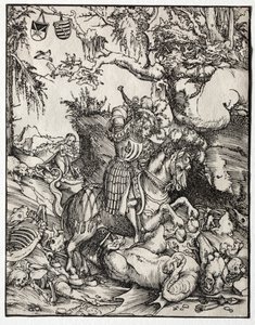 St. Georg tötet den Drachen von Lucas Cranach