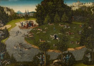 Eine Hirschjagd mit dem Kurfürsten Friedrich dem Weisen von Lucas Cranach the Elder