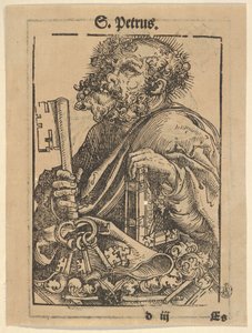 Büste des Heiligen Petrus, aus der Großen Serie der Wittenberger Reliquien, verso: Martin Luther von Lucas Cranach the Elder