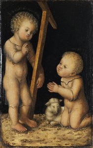 Christus und Johannes der Täufer als Kinder von Lucas Cranach the Elder