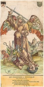 Der Heilige Michael als Seelenwäger von Lucas Cranach the Elder