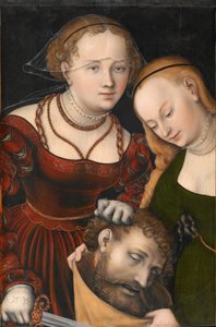 Judith mit dem Haupt des Holofernes und einer Dienerin von Lucas Cranach the Elder