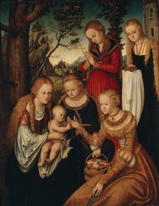 Maria mit dem Jesusknaben und den Heiligen Katharina, Dorothea, Margaretha und Barbara (Sogenannte 