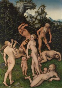 Die Früchte der Eifersucht (Das Ende des Silberzeitalters) von Lucas Cranach the Elder