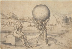 Herkules befreit Atlas vom Globus von Lucas Cranach the Elder