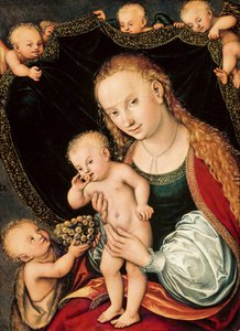 Madonna mit Kind und dem jungen Johannes dem Täufer, nach 1537 von Lucas Cranach the Elder