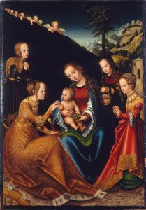 Die mystische Hochzeit der Heiligen Katharina von Lucas Cranach the Elder