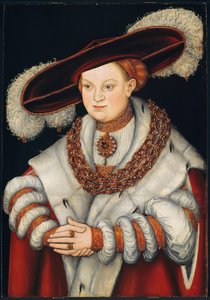 Porträt von Magdalena von Sachsen, Ehefrau von Kurfürst Joachim II. von Brandenburg, ca. 1529 von Lucas Cranach the Elder