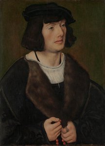 Porträt eines Mannes mit einem Rosenkranz von Lucas Cranach the Elder