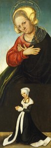 Heilige Anna mit der Herzogin Barbara von Sachsen als Stifterin, ca. 1514 von Lucas Cranach the Elder
