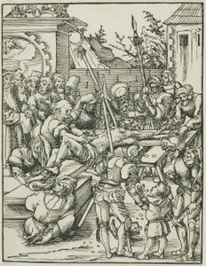 Der heilige Bartholomäus, aus Das Martyrium der Apostel von Lucas Cranach the Elder