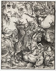 St. Georg tötet den Drachen, 1500er von Lucas Cranach the Elder