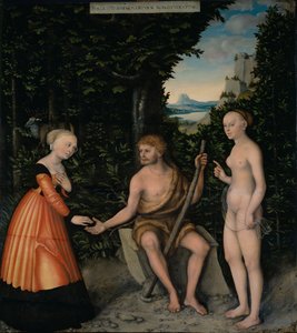 Die Wahl des Herkules aus den Arbeiten des Herkules von Lucas Cranach the Elder