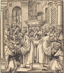 Die Reformatoren Luther und Hus geben den Fürsten des Hauses Sachsen die Kommunion von Lucas Cranach the Elder