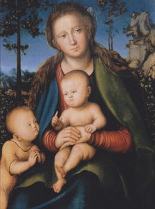 Die Jungfrau und das Kind mit dem kleinen Johannes von Lucas Cranach the Elder