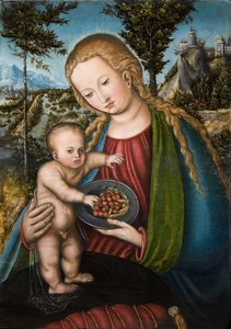 Jungfrau mit Kirschen, ca. 1506 von Lucas Cranach the Elder