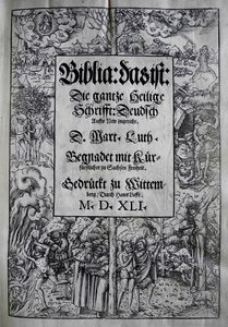 Umschlaggestaltung Biblia von Martin Luther, 1541 von Lucas Cranach the Younger