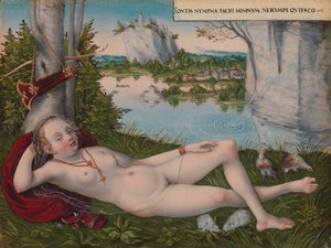 Nymphe des Frühlings von Lucas Cranach the Younger