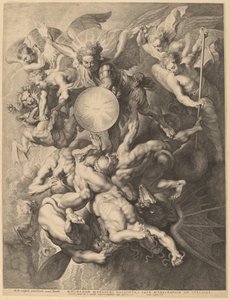 Der Sturz der rebellischen Engel von Lucas Emil Vorsterman after Sir Peter Paul Rubens