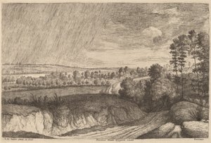 Regnerische Landschaft von Lucas Emil Vosterman, after Lodewijk de Vadder