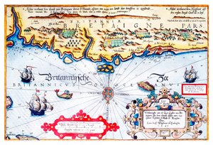 Seekarte der Bretagne-Küste von Lucas Janszoon Waghenaer