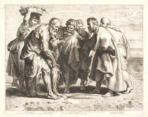 St. Peter findet die Steuer-Münze in einem Fisch von Lucas Vorsterman