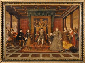 Die Familie von Heinrich VIII: Eine Allegorie der Tudor-Nachfolge von Lucas de Heere