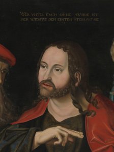 Christus und die Ehebrecherin (Detail), ca. 1700 von Lucas the Elder (after) Cranach