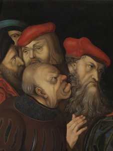 Christus und die Ehebrecherin (Detail) von Lucas the Elder (after) Cranach