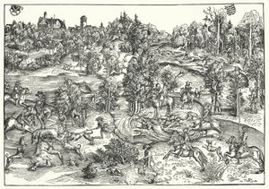 Die Hirschjagd von Lucas the Elder (after) Cranach
