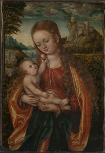 Die Jungfrau und das Kind von Lucas the Elder (workshop of) Cranach