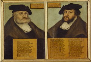 Doppelporträt von Friedrich III. von Sachsen von Lucas the Elder Cranach