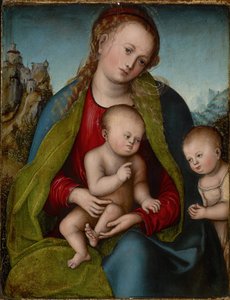 Die Jungfrau und das Kind mit Johannes dem Täufer als Junge von Lucas the Elder Cranach