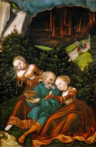 Lot und seine Töchter von Lucas the Elder Cranach
